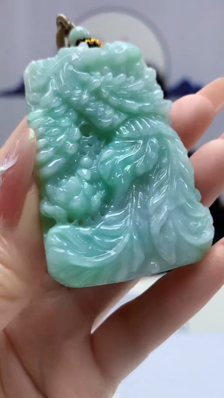 【闪购商品】定制翡翠未镶嵌4852DD-毛货挂件41
