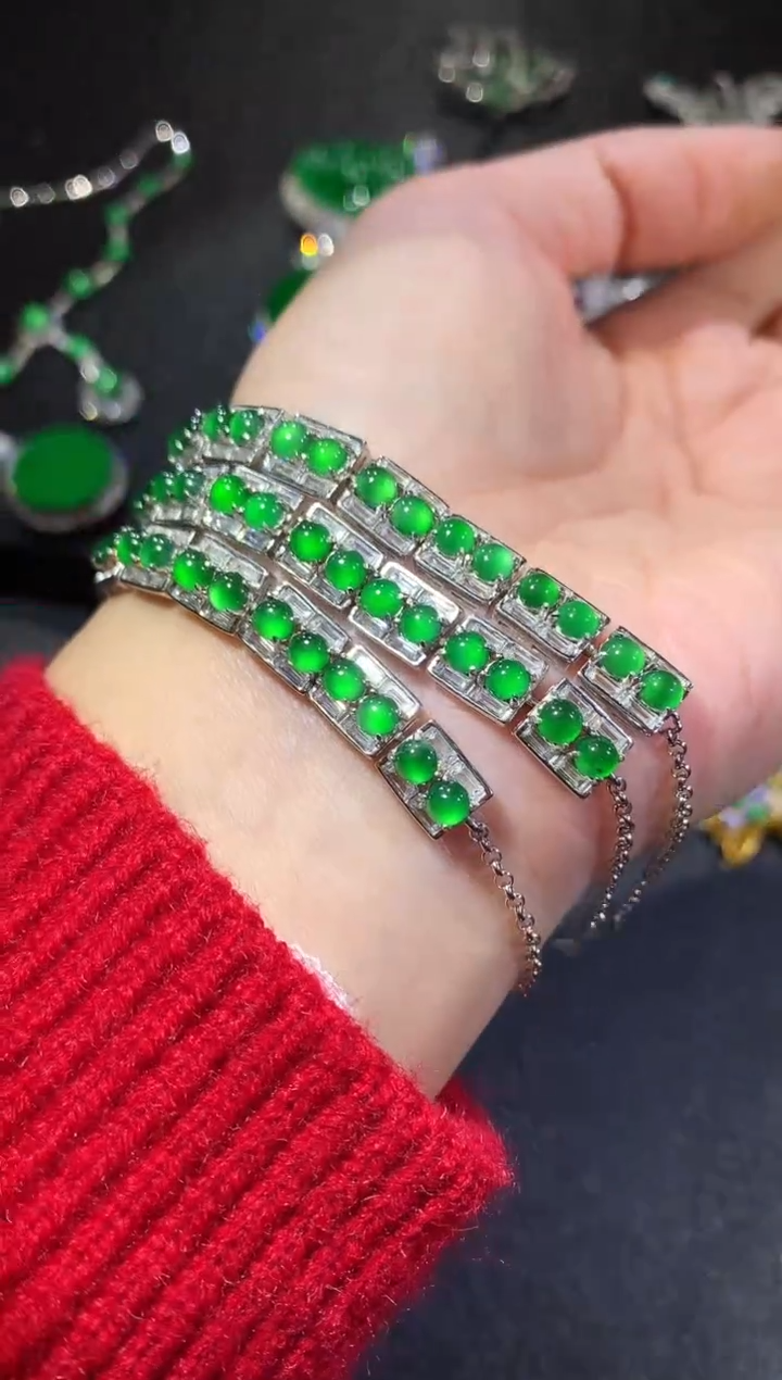 【闪购商品】翡翠手链银S925镶嵌205-手链（多样性发货一件