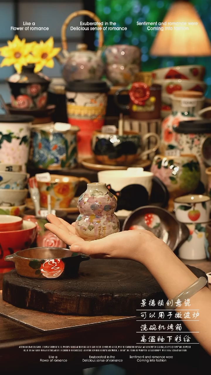 陶瓷景德镇高温釉下彩手工手绘款式@A1223@