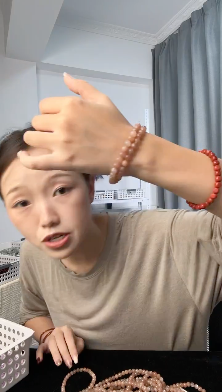 未镶嵌手串水晶奶茶月光双圈手串