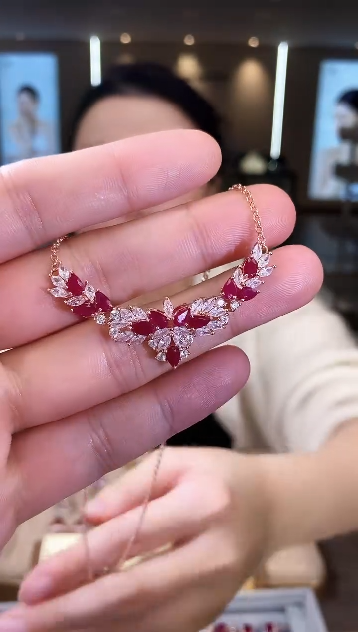 【闪购商品】红宝石项链银S925镶嵌09