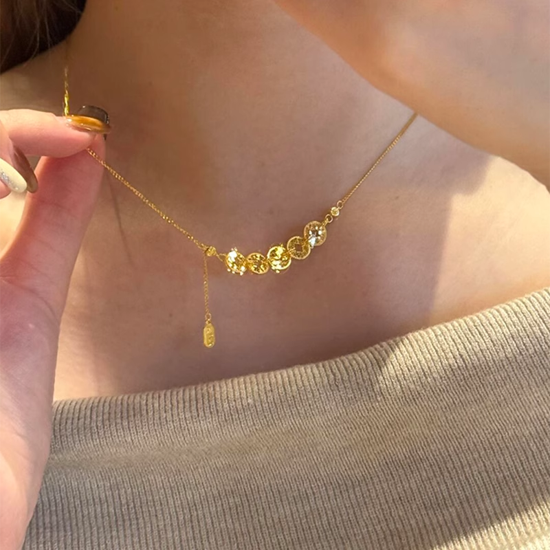 铜合金项链 梅姐饰品22 新中式碎冰冰项链女高级感轻奢小众毛衣链