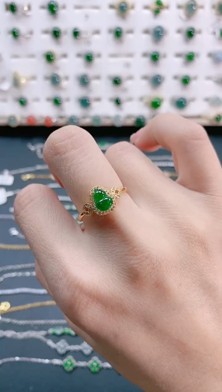 【闪购商品】翡翠戒指银S925镶嵌天然翡翠