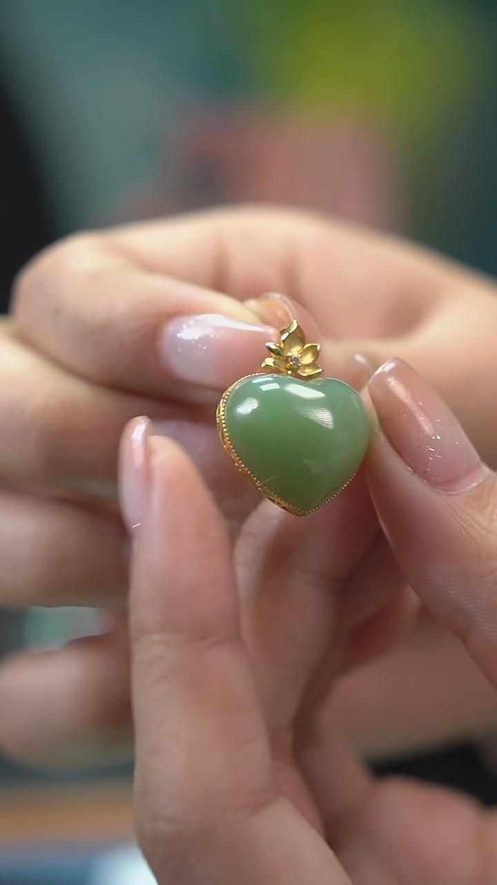 【闪购商品】和田玉吊坠(不含链)18K金镶嵌吊坠