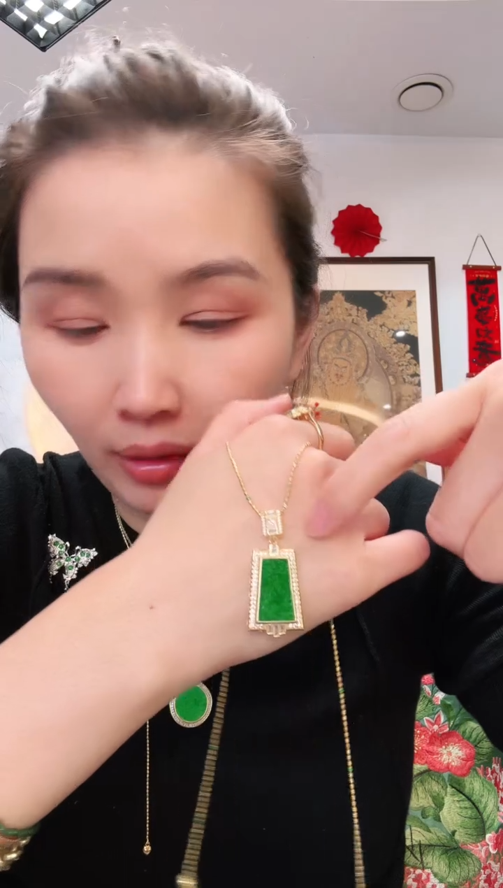 【闪购商品】翡翠吊坠(不含链)银S925镶嵌吊坠