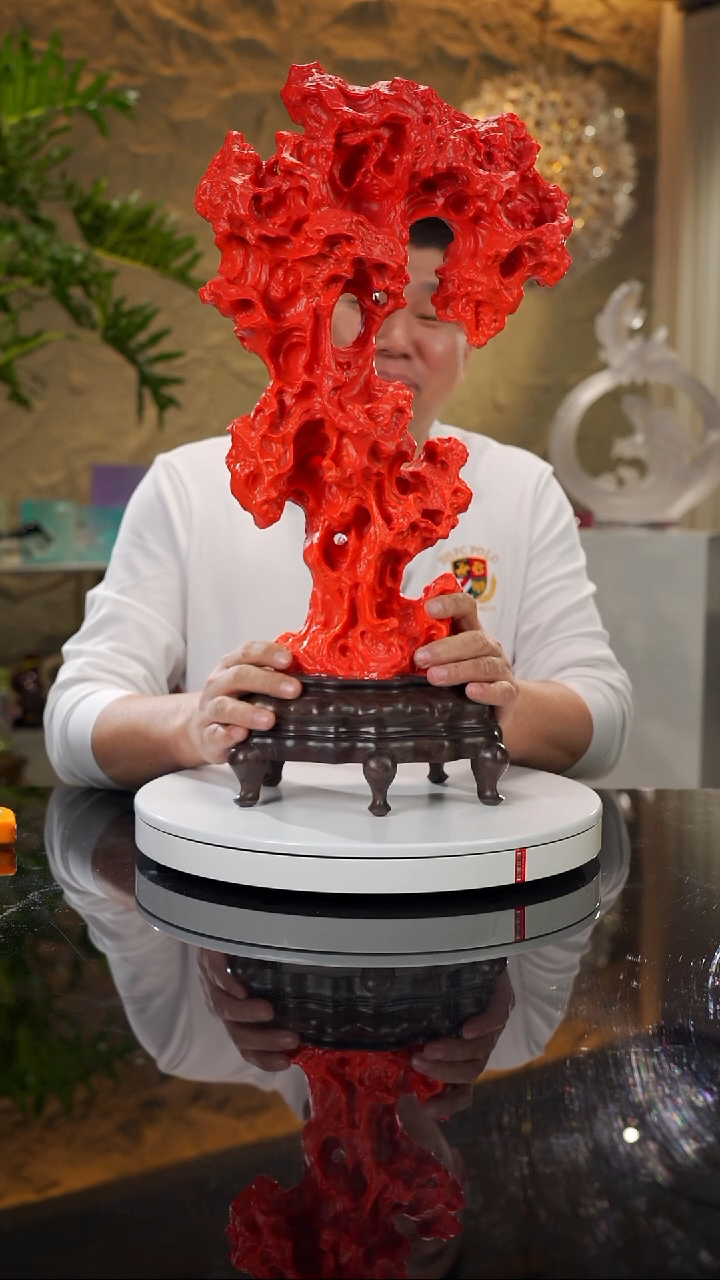 【闪购商品】瓷片设计款太湖石摆件送莫奈花瓶小款