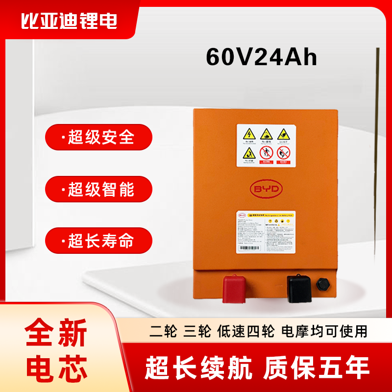 BYD/比亚迪电池64V24Ah（含充含表送放电线）全新A品磷酸铁锂电池