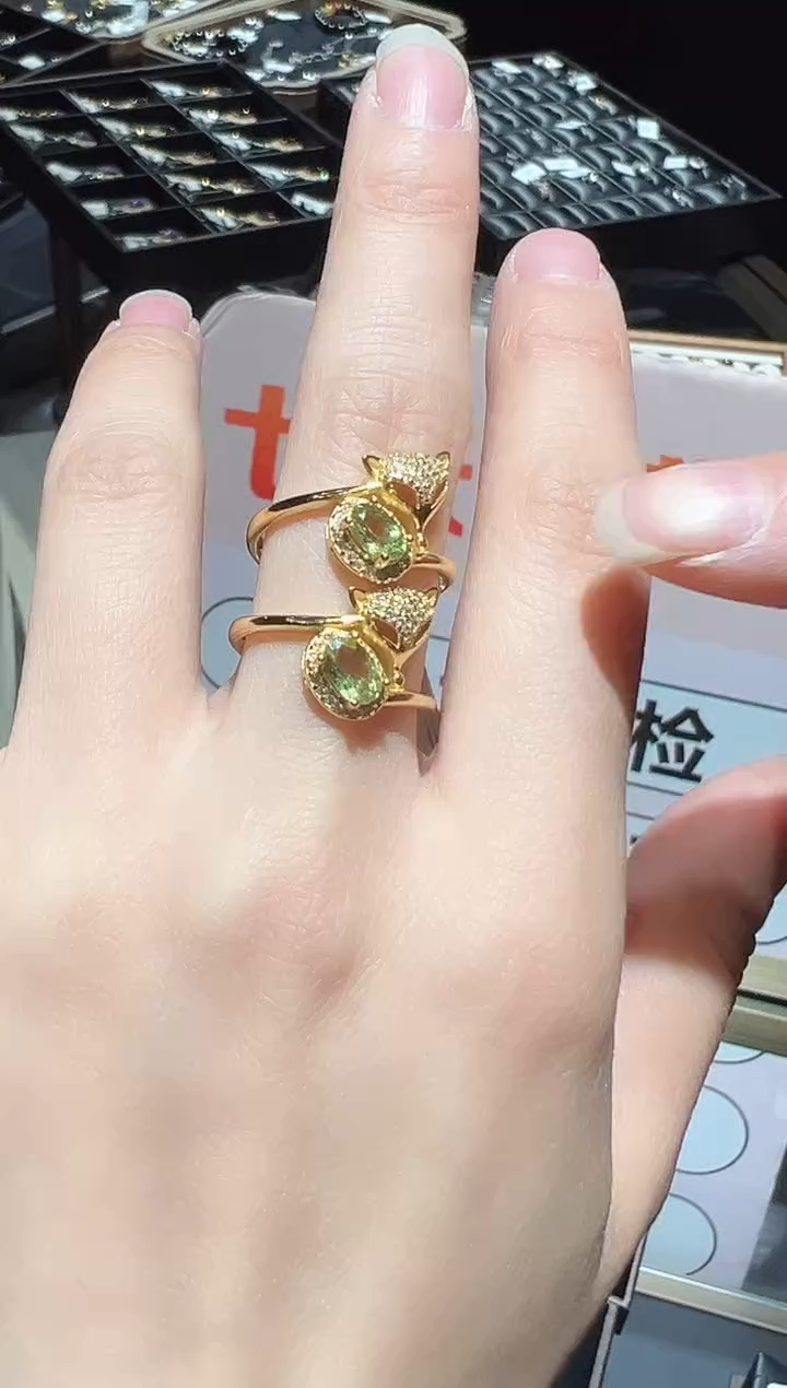 【闪购商品】碧玺戒指银S925镶嵌34【】多样性发一