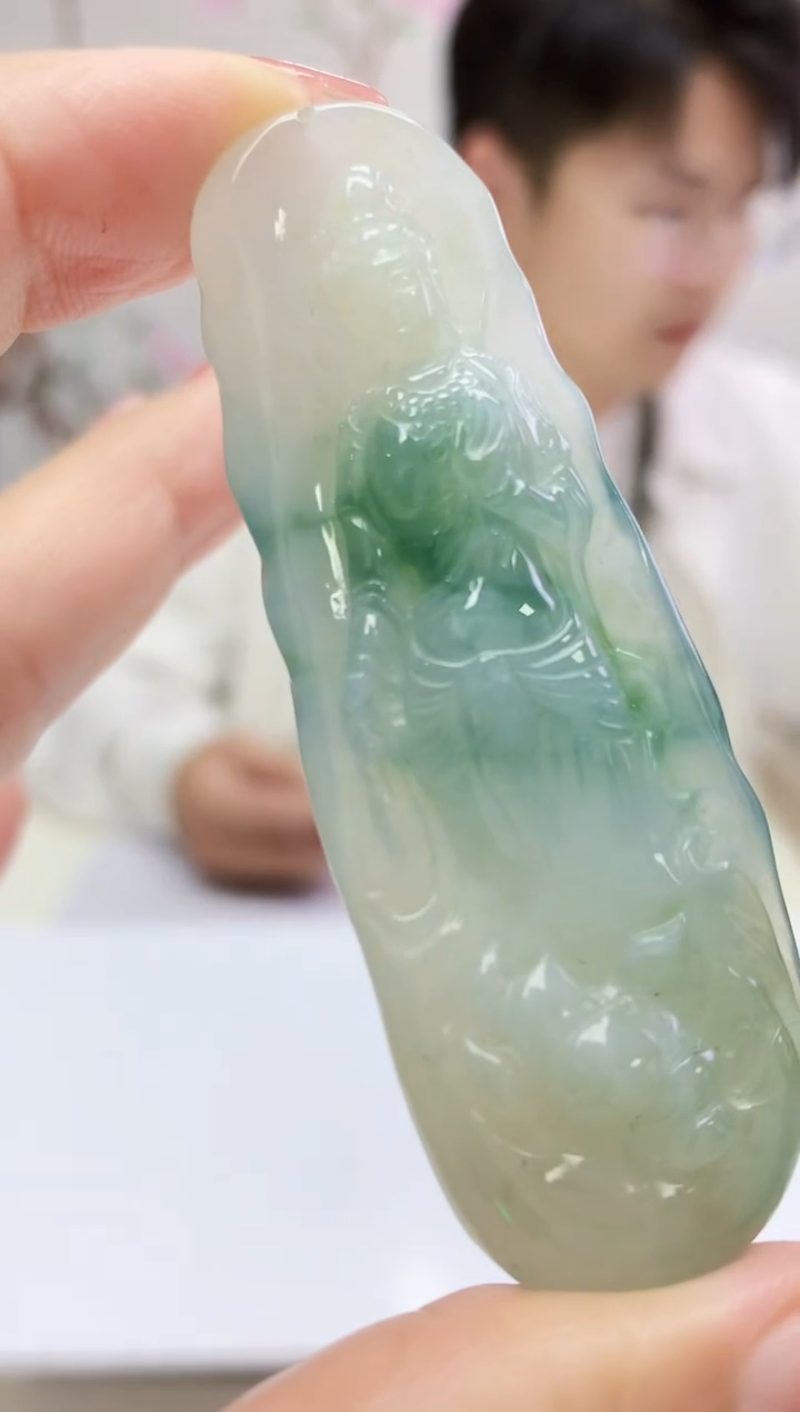 定制翡翠未镶嵌005xm-毛货观音70