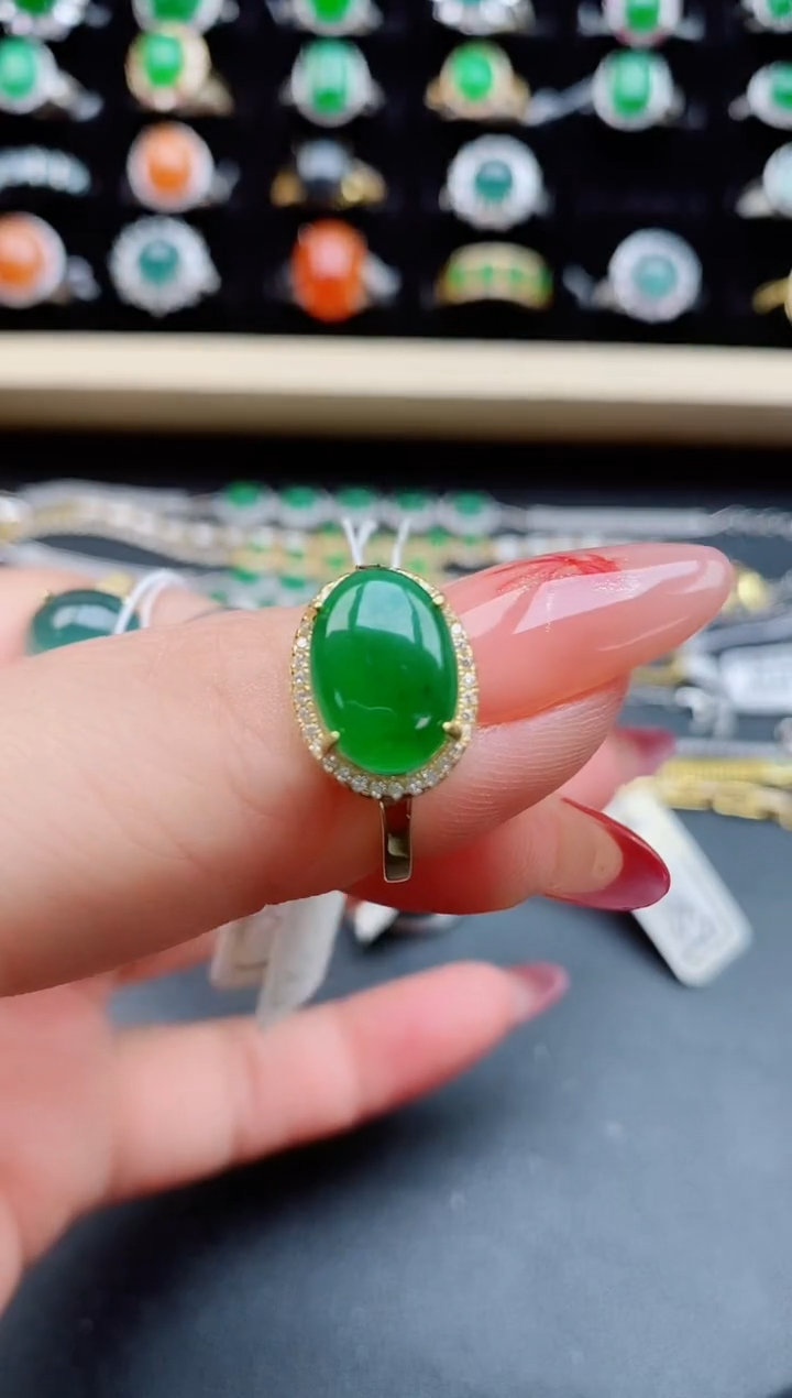 【闪购商品】翡翠戒指银S925镶嵌21321