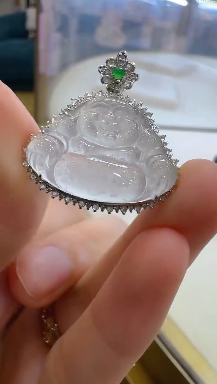 翡翠18K金镶嵌吊坠(不含链)多样性团购发一件