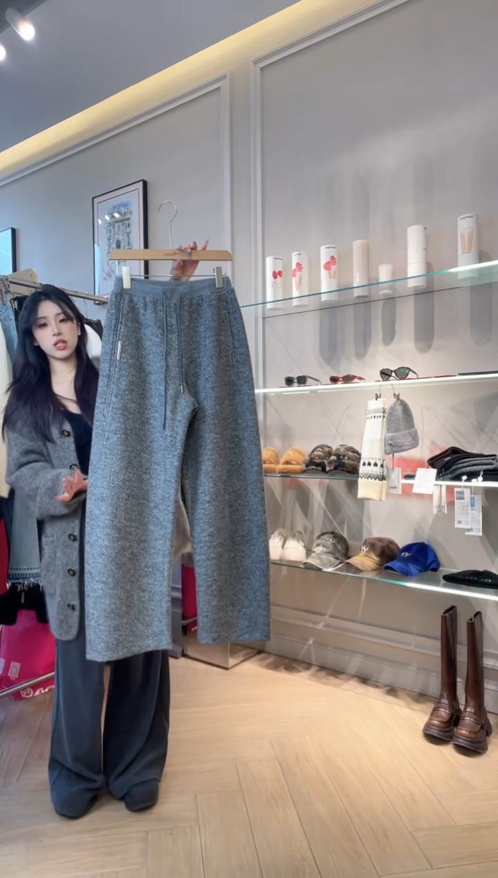 灰色针织休闲裤S码原1490