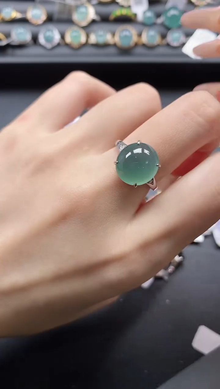 【闪购商品】翡翠戒指银S925镶嵌11111