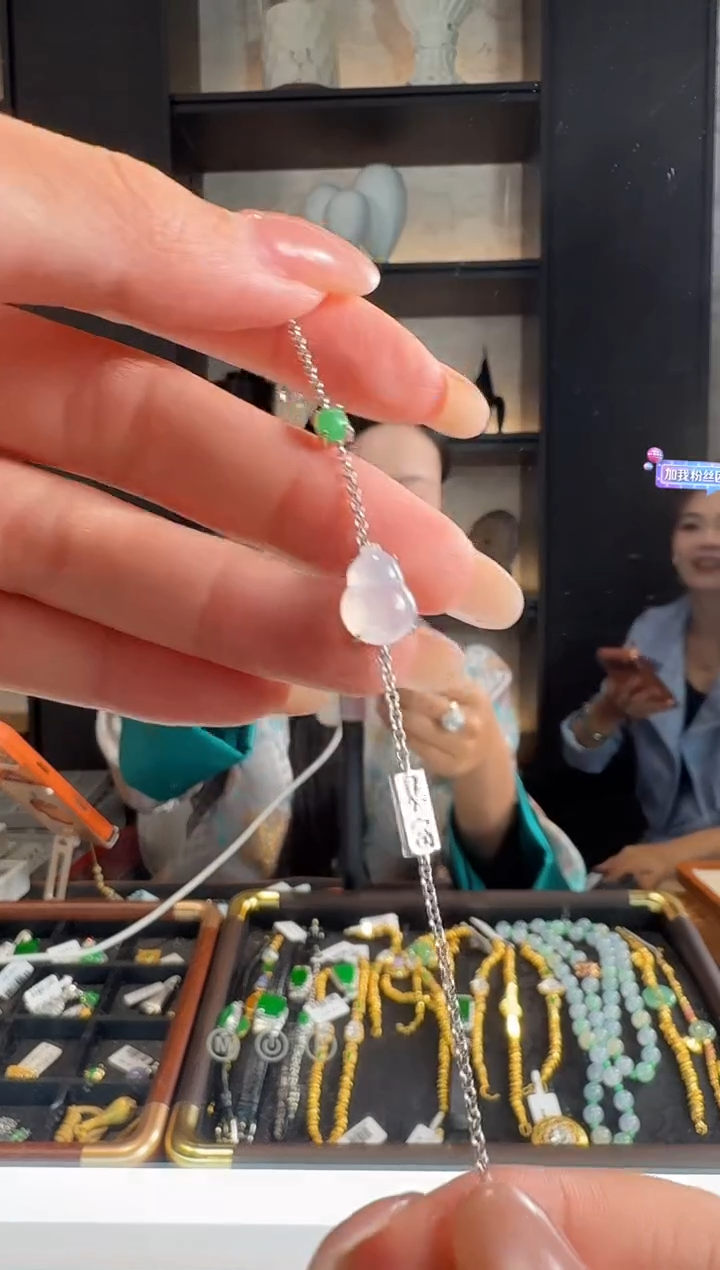 银S925镶嵌手链翡翠34