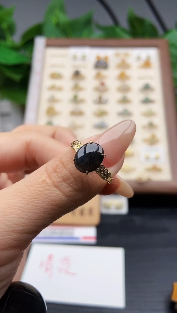 银S925镶嵌戒指翡翠12