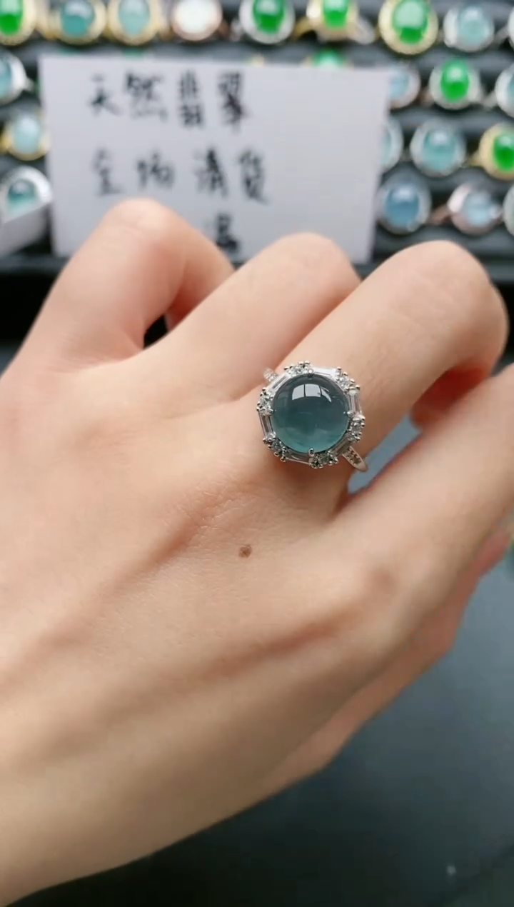 【闪购商品】翡翠戒指银S925镶嵌1111111111