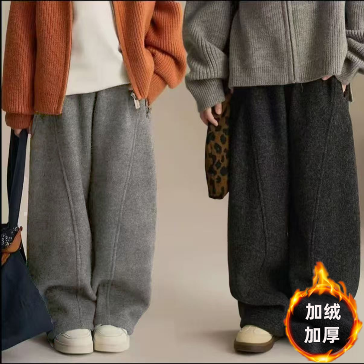 【高定弯刀裤】加绒加厚儿童弯刀裤 设计师款奥粒绒休闲裤