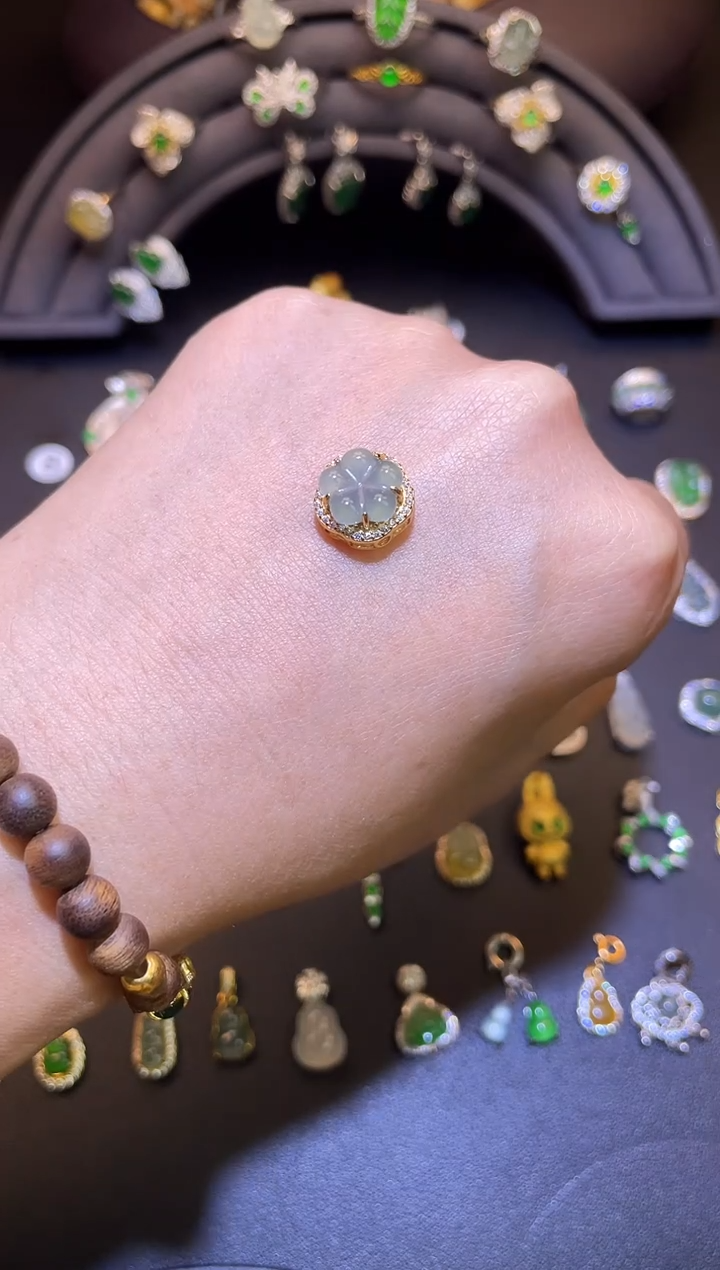 吊坠(不含链)银S925镶嵌翡翠1