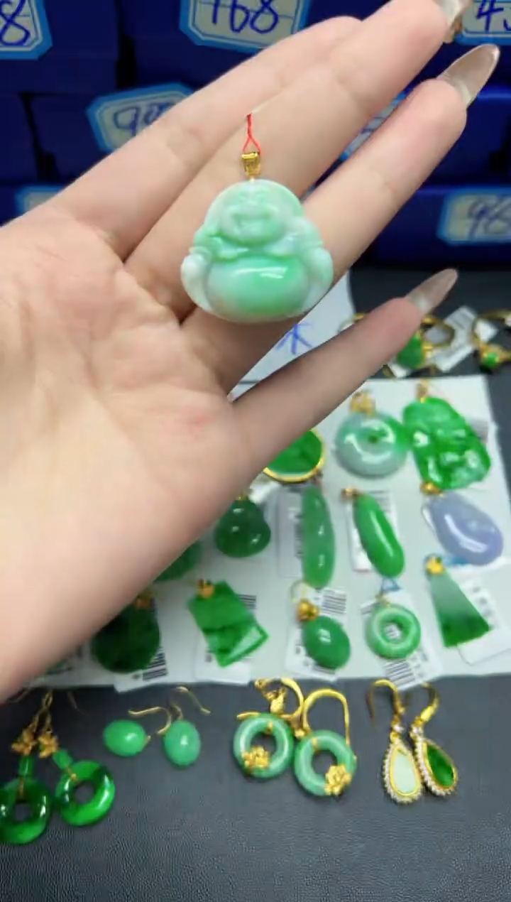 【闪购商品】翡翠颈饰18K金镶嵌Y缅料A货/支持复检/一件