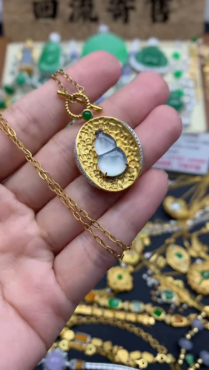 【闪购商品】翡翠颈饰18K金镶嵌473-中国好珍宝