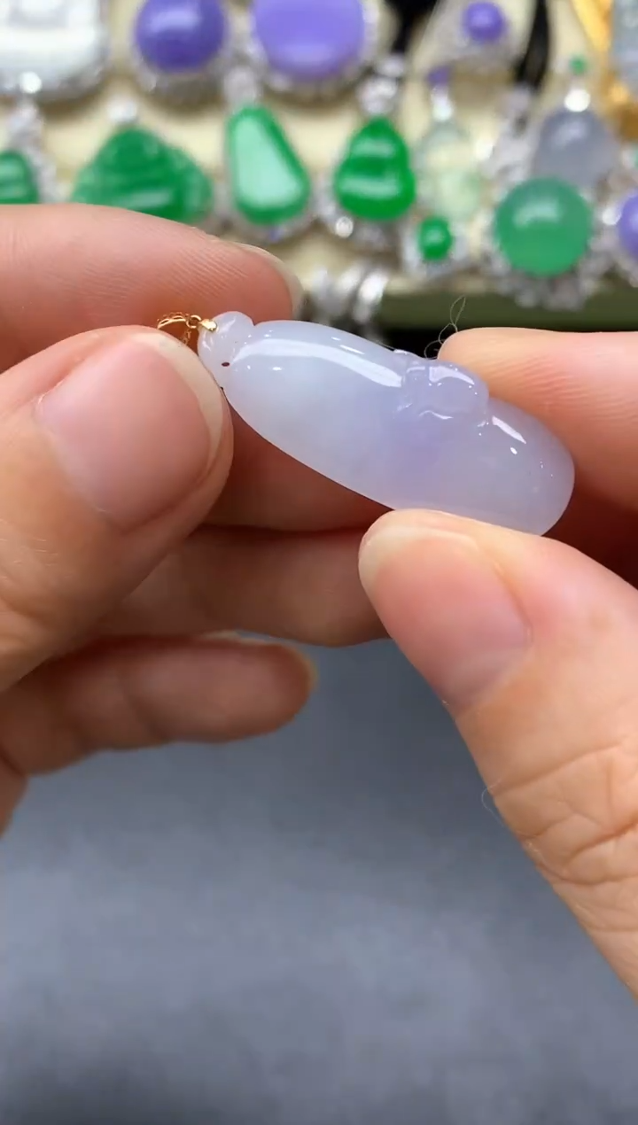 颈饰18K金镶嵌翡翠30-中国好珍宝