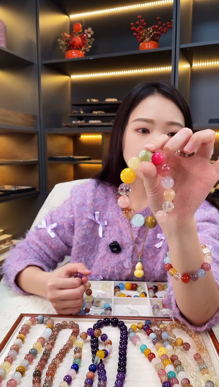 未镶嵌手链水晶蜜蜡多宝手串