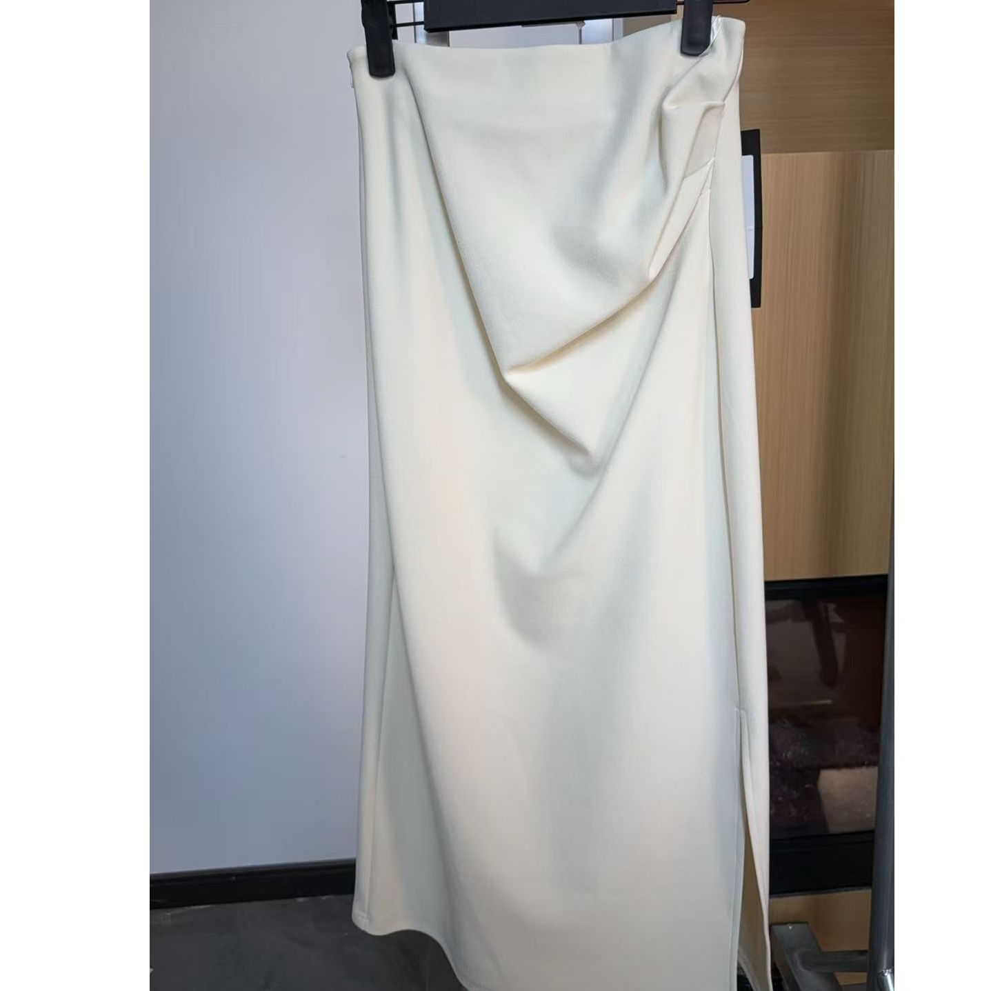 清 高腰半身裙灰色气质黑色休闲4QKZB6799