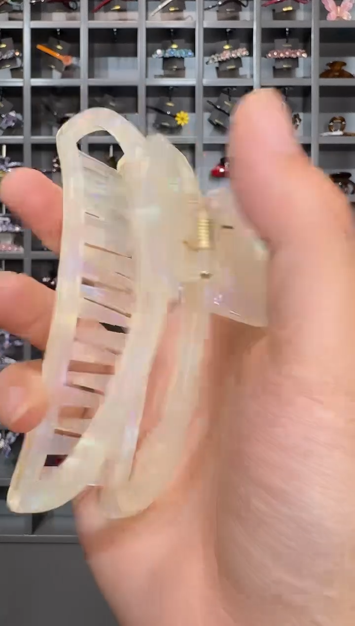 非金属醋酸韩国醋酸品牌发饰12cm超厚半圆大发量全抓抓夹人鱼色