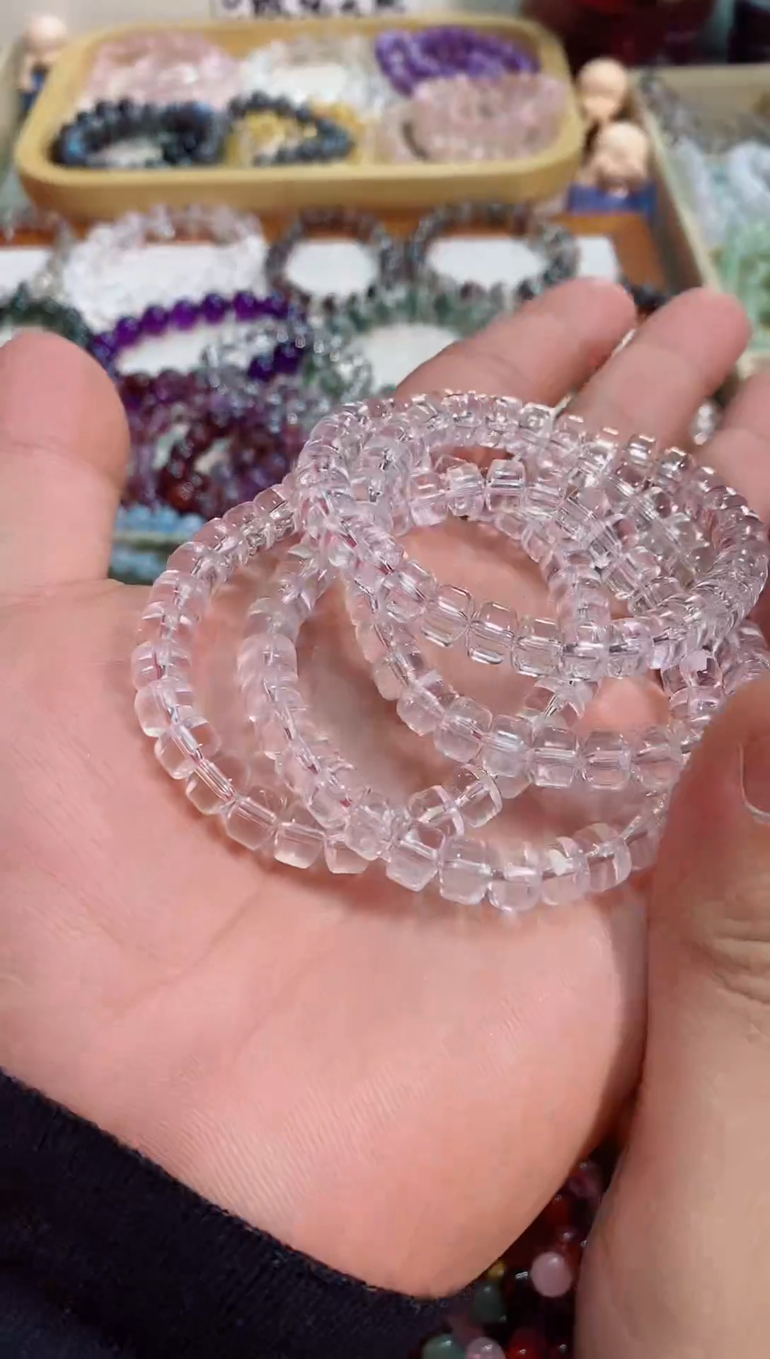 【闪购商品】水晶手链未镶嵌算盘白水晶(多样性发其一）