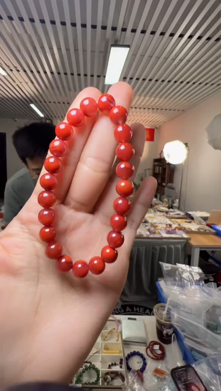 【闪购商品】南红玛瑙手串未镶嵌约8mm满色半肉南红圆珠