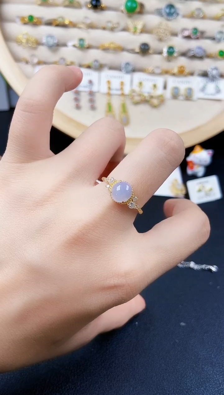 翡翠戒指银S925镶嵌4645654