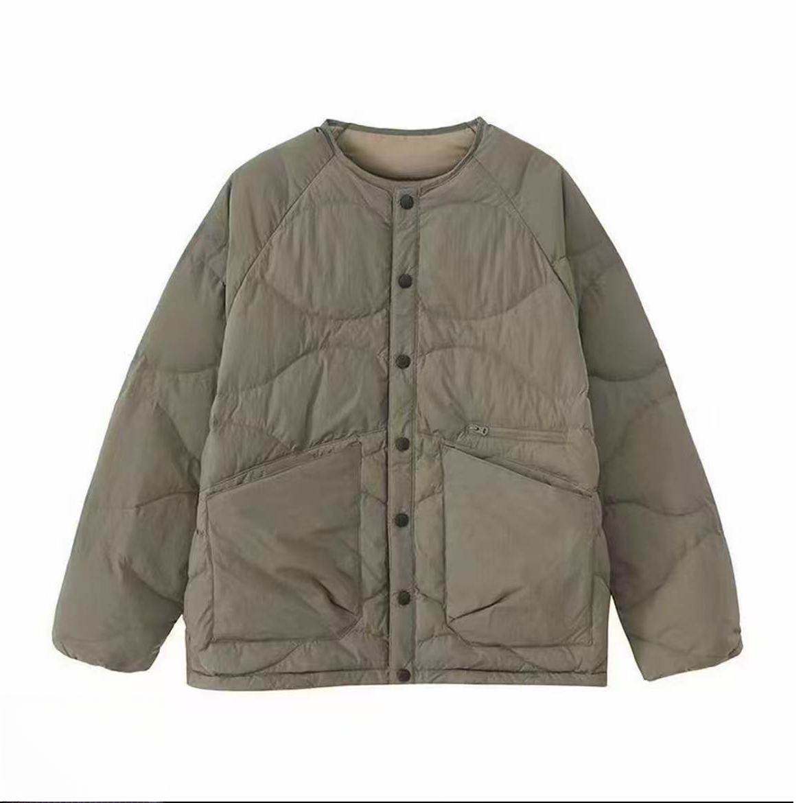 【一见钟情】轻量化格纹绗缝轻便利落 90白鸭小细格圆领百搭羽绒服