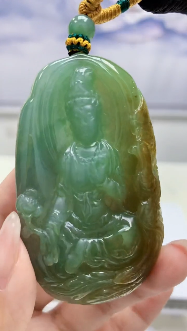 【闪购商品】定制翡翠未镶嵌5028kk-毛货挂件观音213