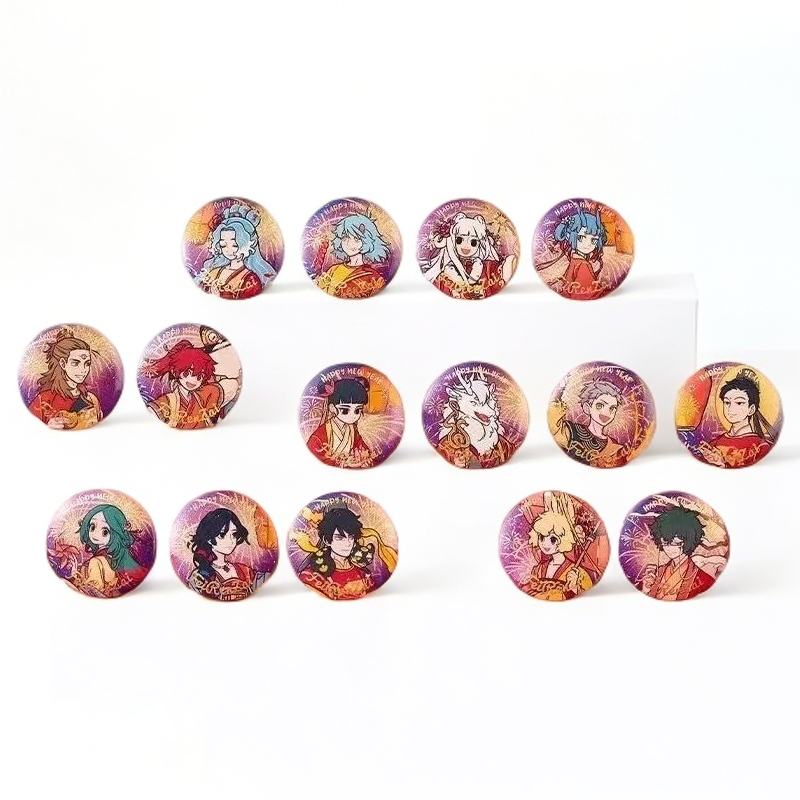 非人哉《烟花岁月》系列马口 铁徽章盲盒灵魂出窍仙山同游