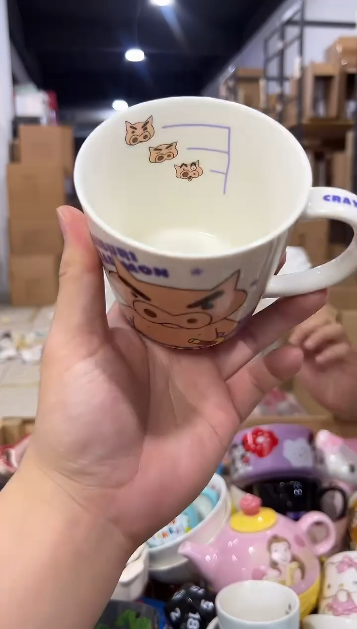 瓷片肥嘟嘟左卫门刻度马克杯