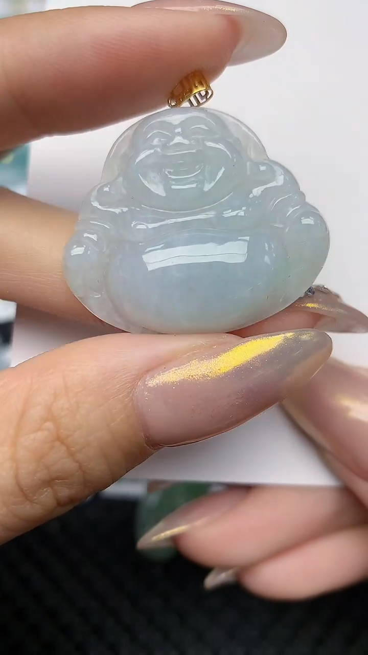 【闪购商品】翡翠颈饰18K金镶嵌天然翡翠A货