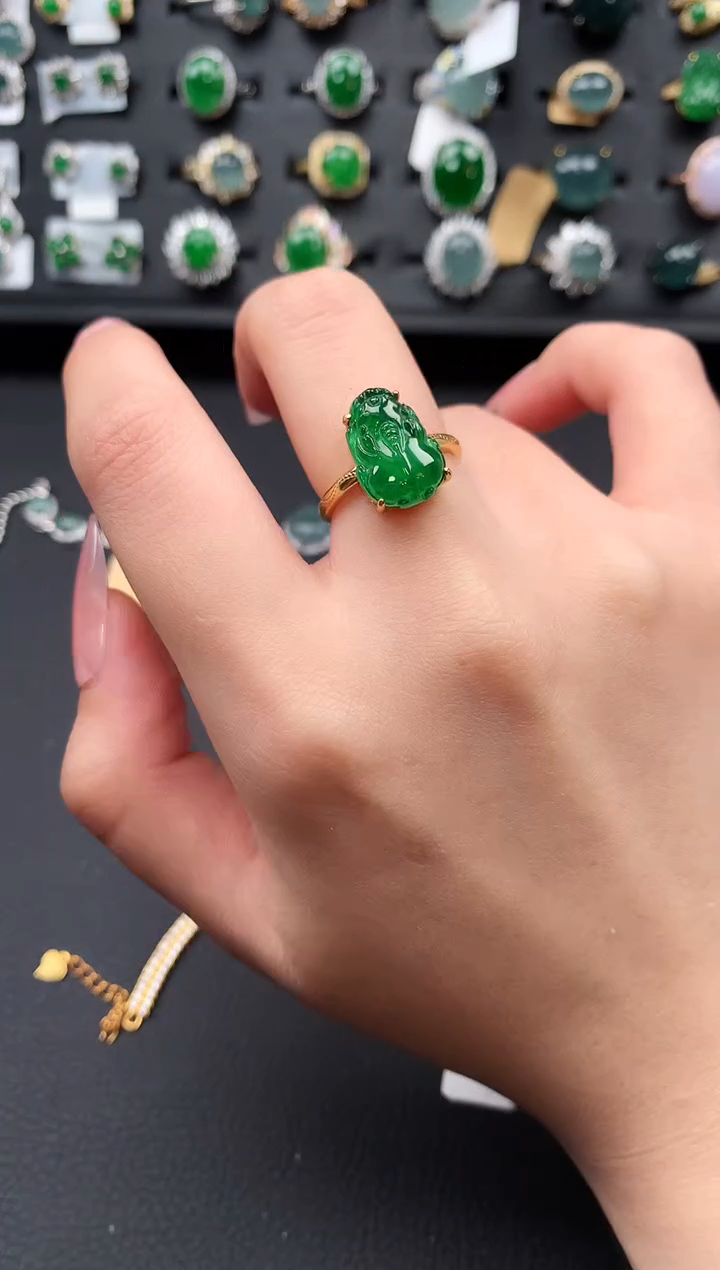 【闪购商品】翡翠戒指银S925镶嵌653141