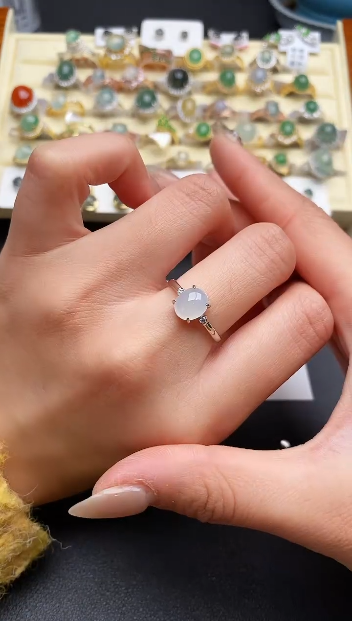【闪购商品】翡翠戒指银S925镶嵌22222222+1