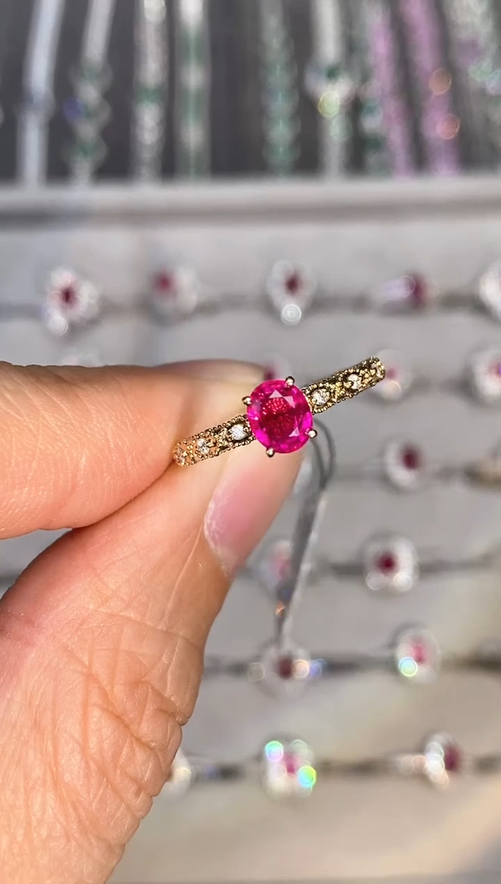 【闪购商品】红宝石戒指18K金镶嵌0.74ct/新年开工价