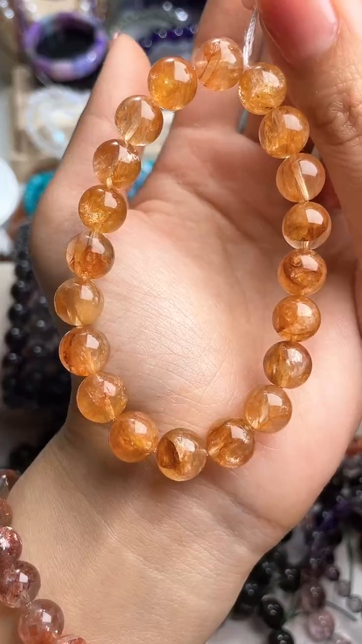 【闪购商品】水晶手链银S925镶嵌9mm天然胶花水晶手链