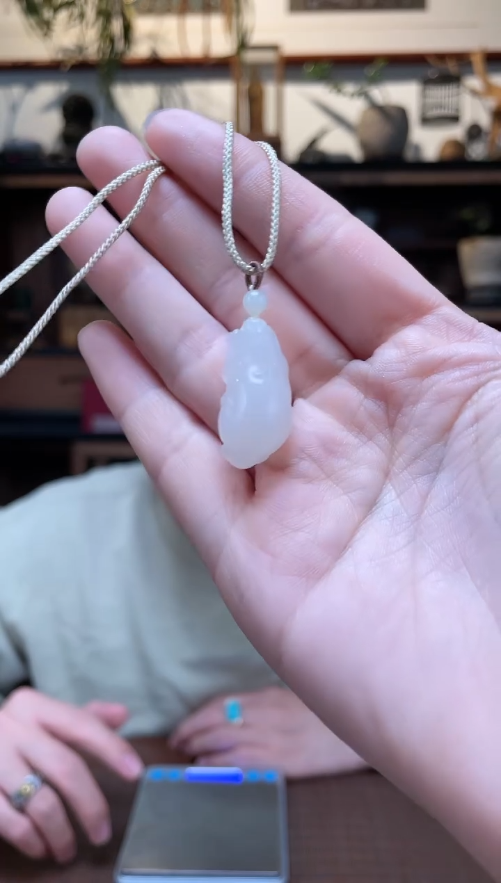 【闪购商品】和田玉吊坠未镶嵌白玉貔貅吊坠HX