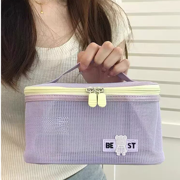 高颜值大容量网格护肤品收纳包21*14*11