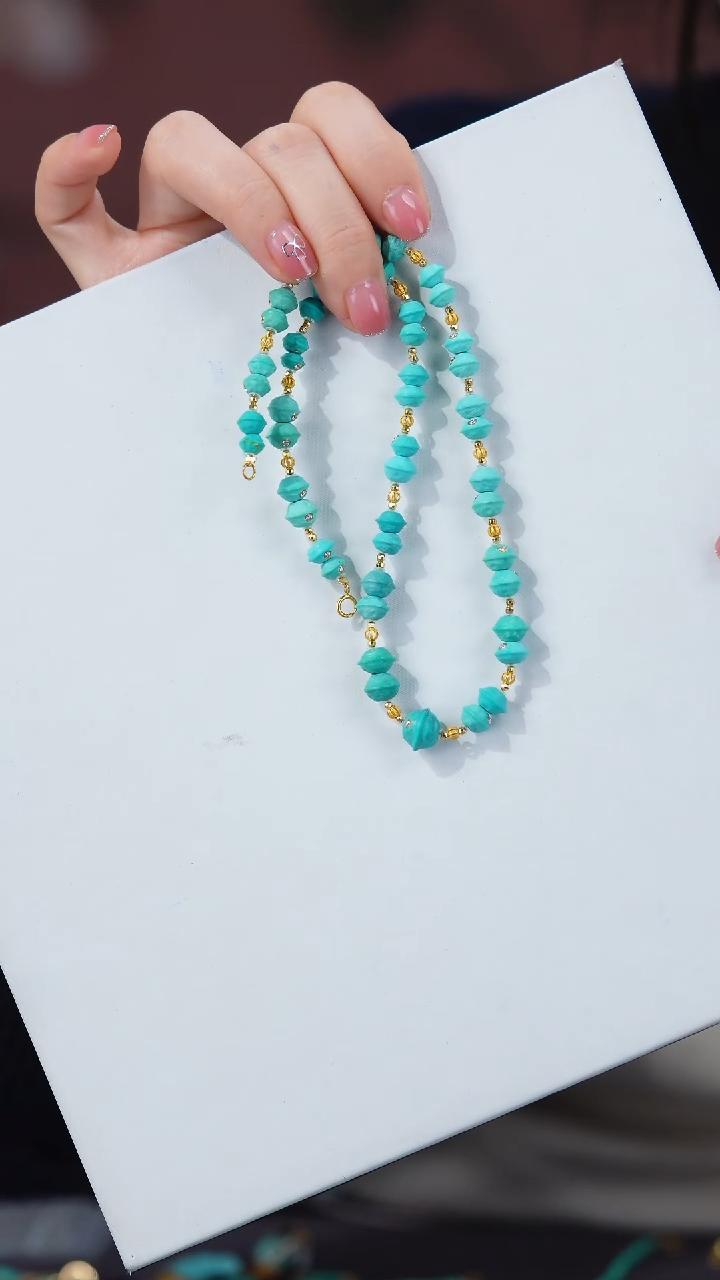 【闪购商品】绿松石项链18K金镶嵌1