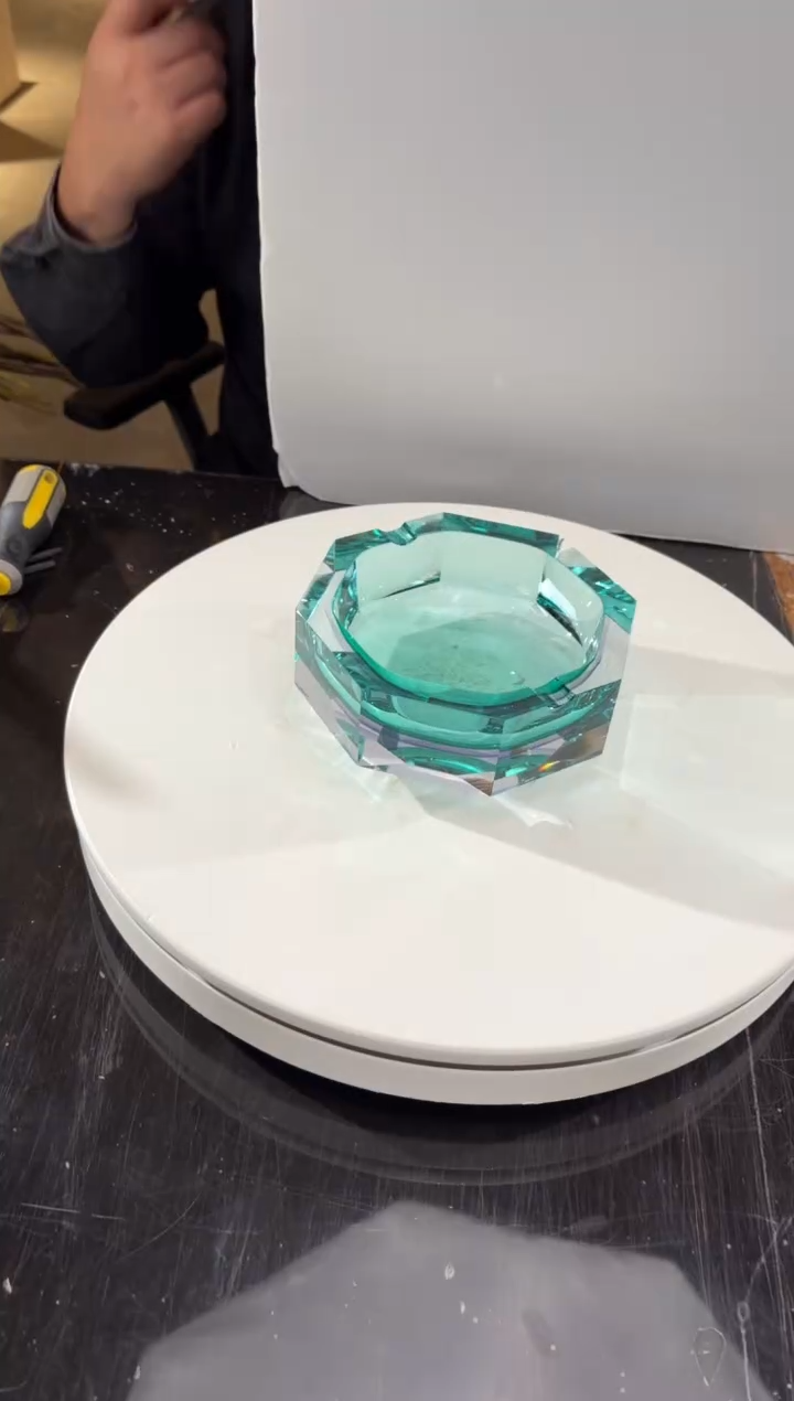 摆件天青色葡萄紫戒指烟灰缸