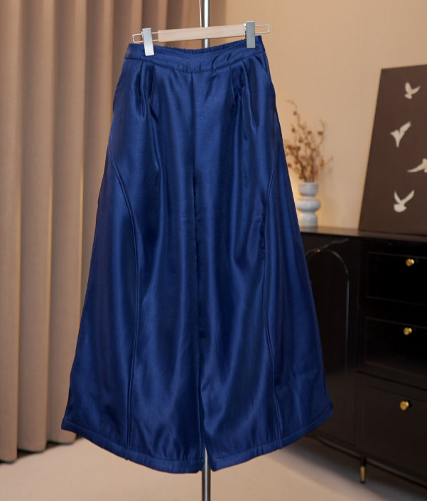 【拽姐裤·加绒】新中式加绒油丝重缎老料裙裤