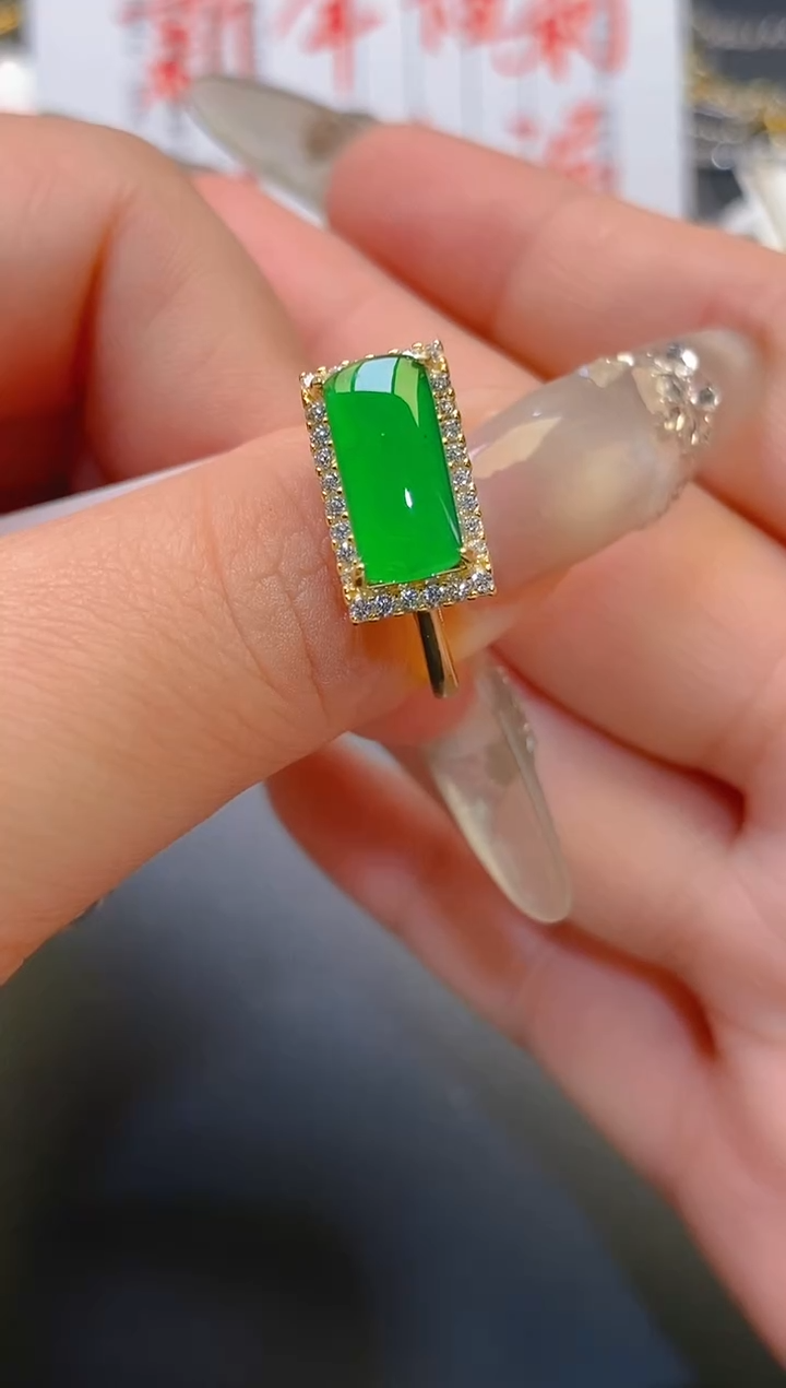 【闪购商品】翡翠耳饰银S925镶嵌天然A货翡翠1