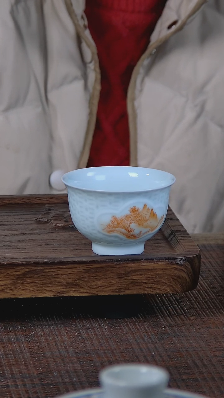 【闪购商品】折葵非器手工手绘帆红开窗炉式杯