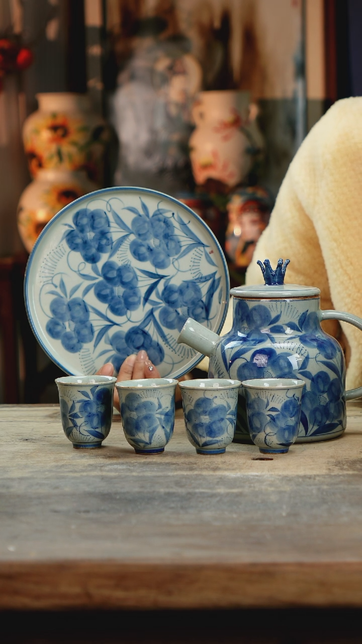 【闪购商品】瓷片景德镇纯手工釉下彩精品花瓶