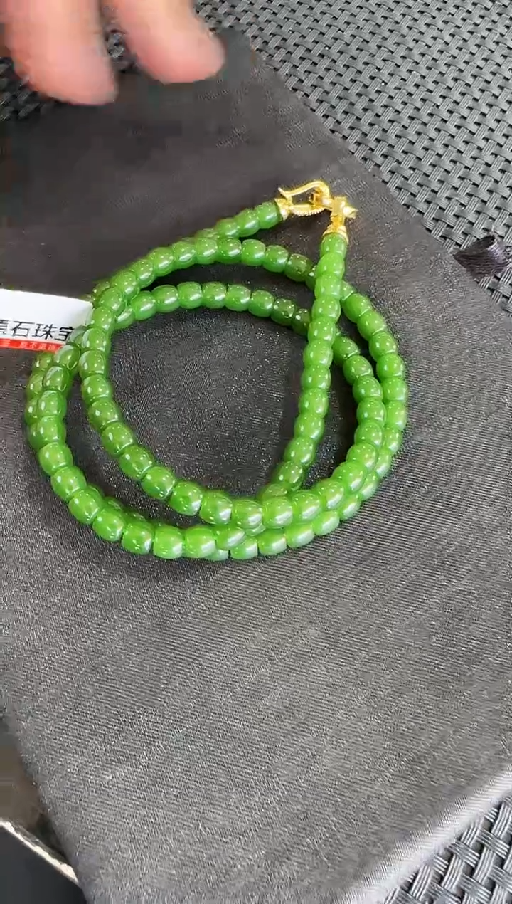 【闪购商品】和田玉（碧玉）项链未镶嵌老型珠项链