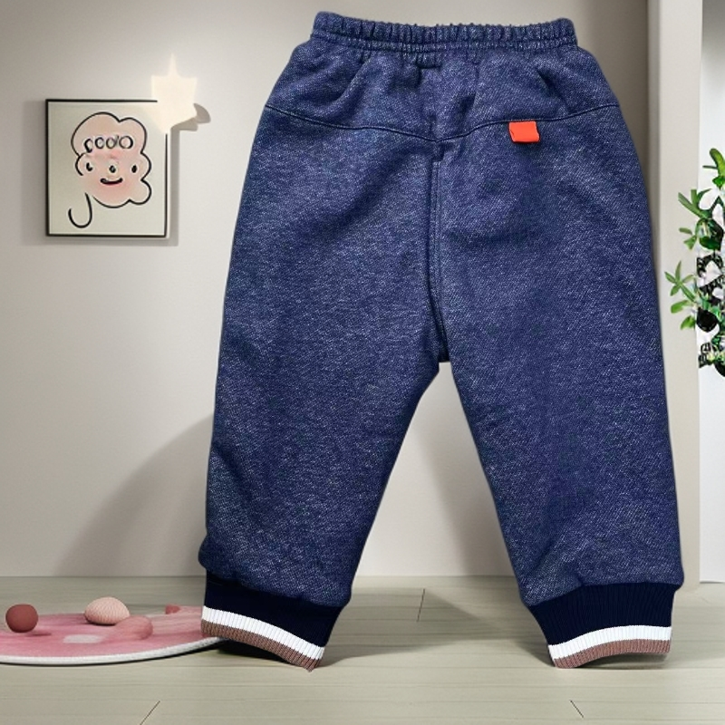 优儿宝贝1041815男童秋冬针织加绒长裤保暖舒适简约时髦秋装反季